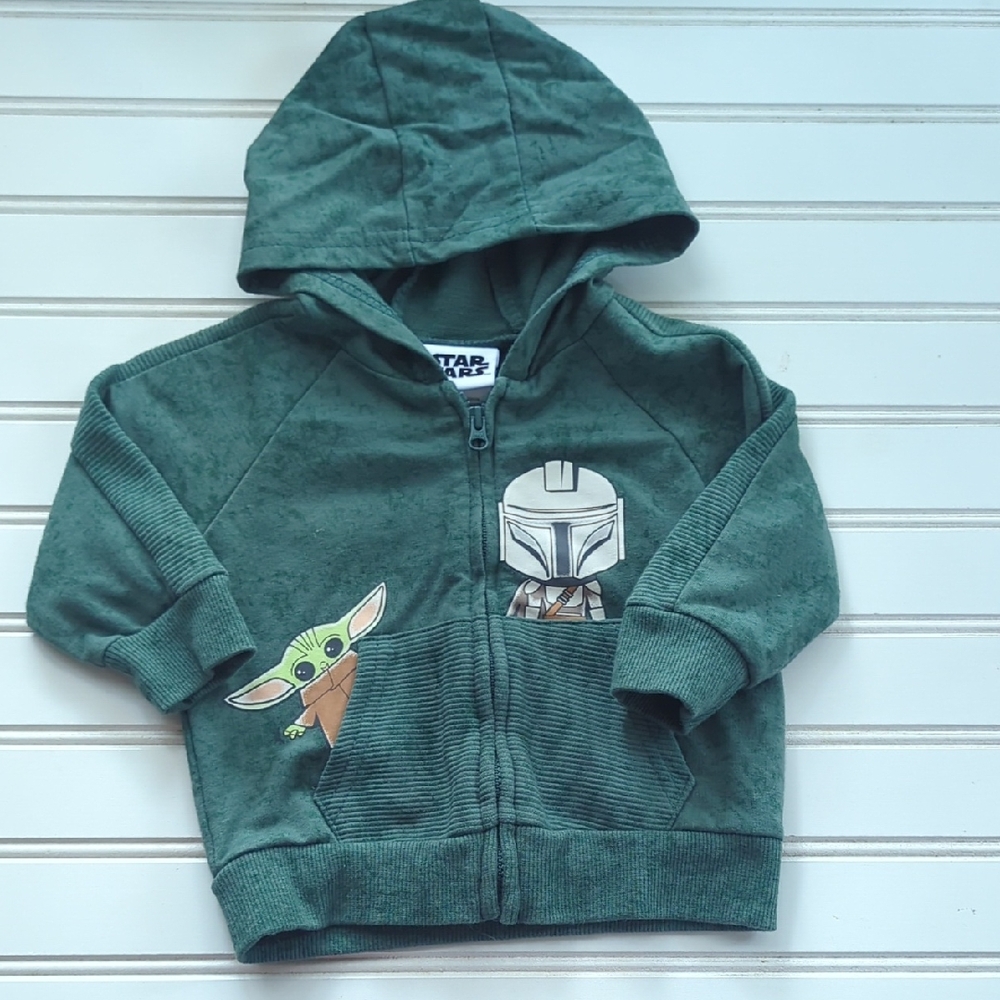 Star Wars Kids Hoodie with Mandalorian and Grogu - Green
